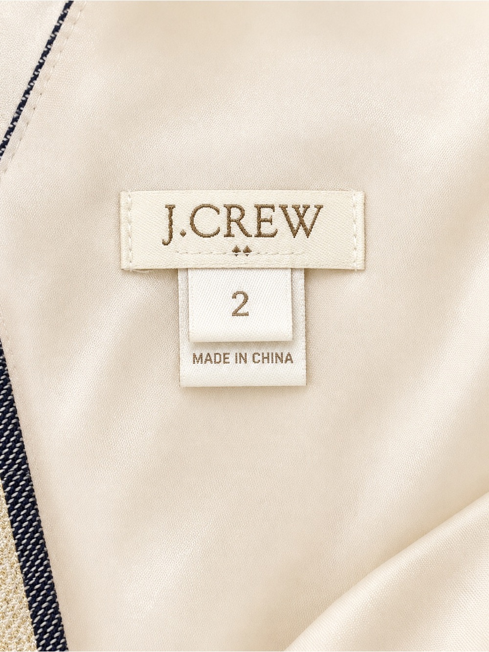 J.Crew Cream, Black, Gold Metallic Stripe Fit & Flare Dress – Size 2 - Picture 4 of 10